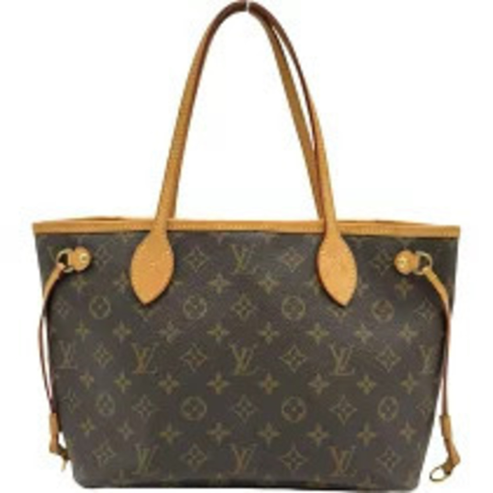 Louis Vuitton Neverfull Monogram Tote Bag Canvas Leather Brown
